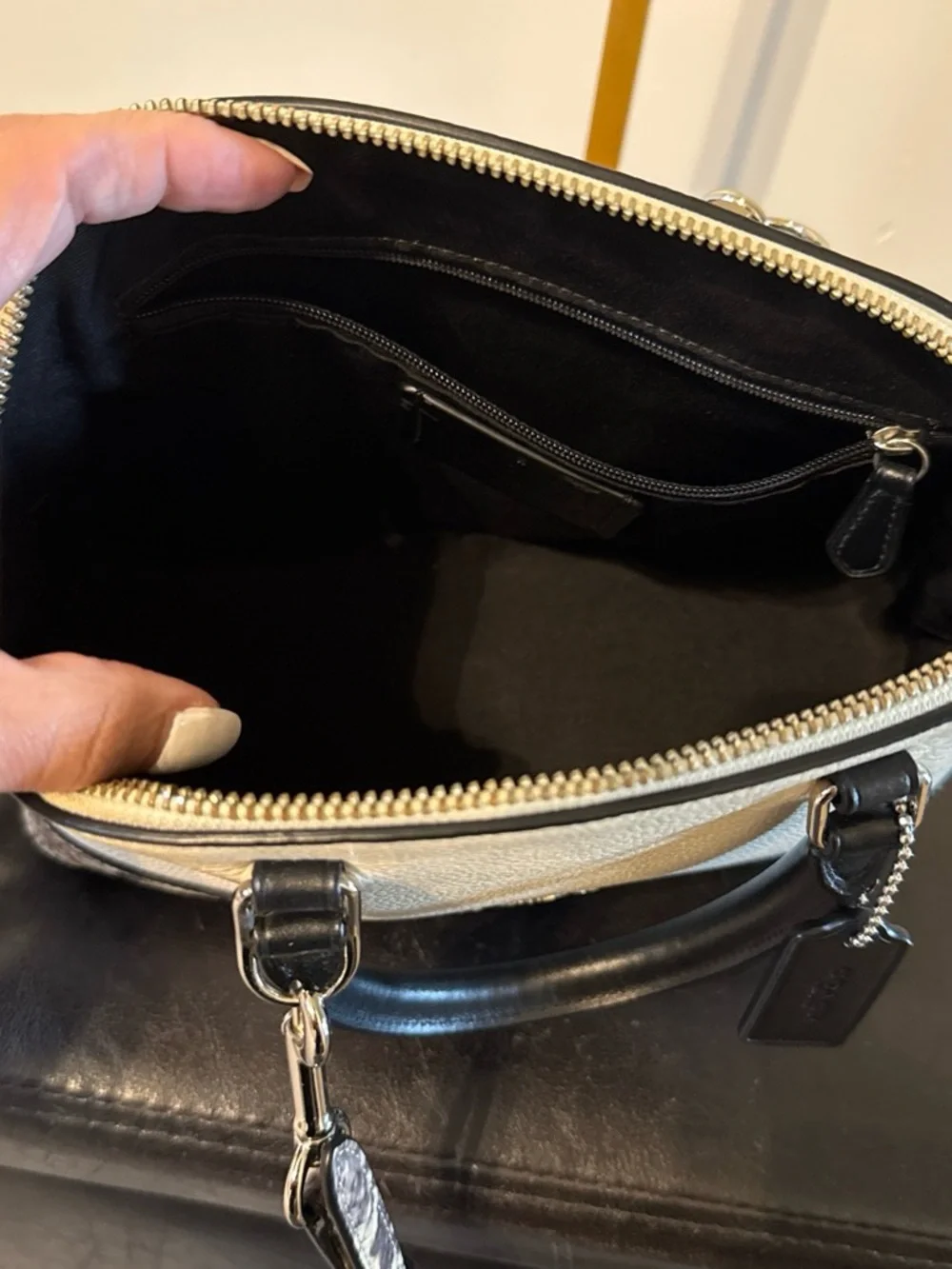Coach Sierra Mini Satchel with Snake Embossed Leather Trim